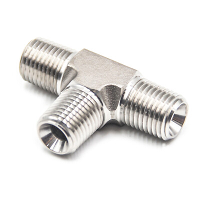 HFS(R) 3/8'' Male NPT 3 Way Tee Fittings Stainless Steel 304