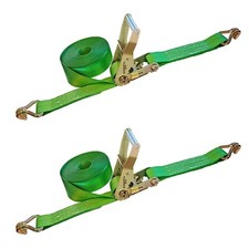 USA 2 Pack 2" x 30' Ratchet Tie Down Strap w/ J Wire Hook Flatbed Truck Trailer