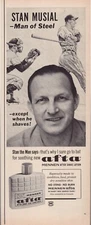 Print Ad Afta Shave Lotion 1963 Stan Musial Baseball Magazine 5"'x12"