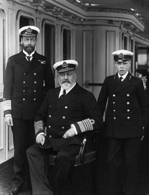 King Edward VII England son George Prince Wales grandson Prince Ed- Old Photo