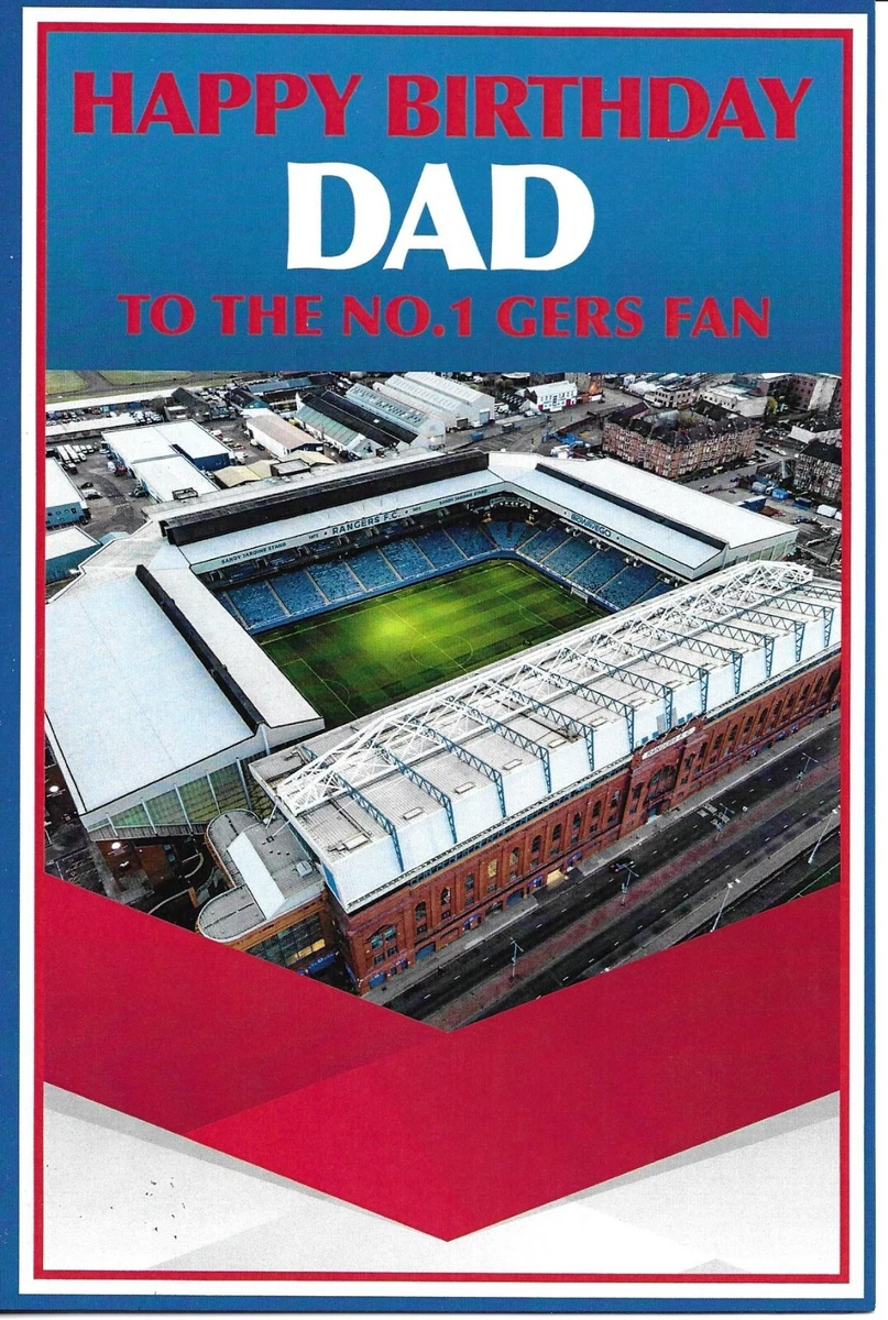 Personalised Rangers Football Birthday Card Son Grandson Dad