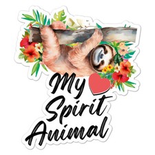 Sloth My Spirit Animal, Vinyl Decal Sticker, Indoor Outdoor, 3 Sizes, 9132