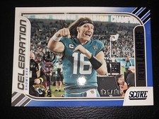 2023 Score Trevor Lawrence /100 Celebration Blue Showcase