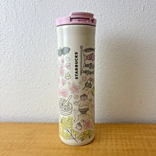 STARBUCKS Been There Japan Pink Sakura Cherry Blossom 16 oz Tumbler Bottle