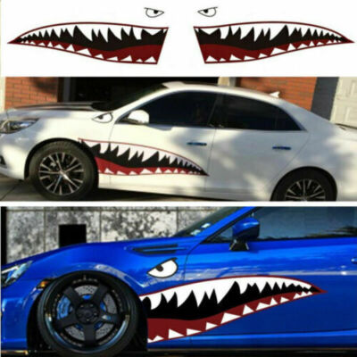 2x 150*50cm large waterproof shark mouth teeth sticker PVC sticker for car