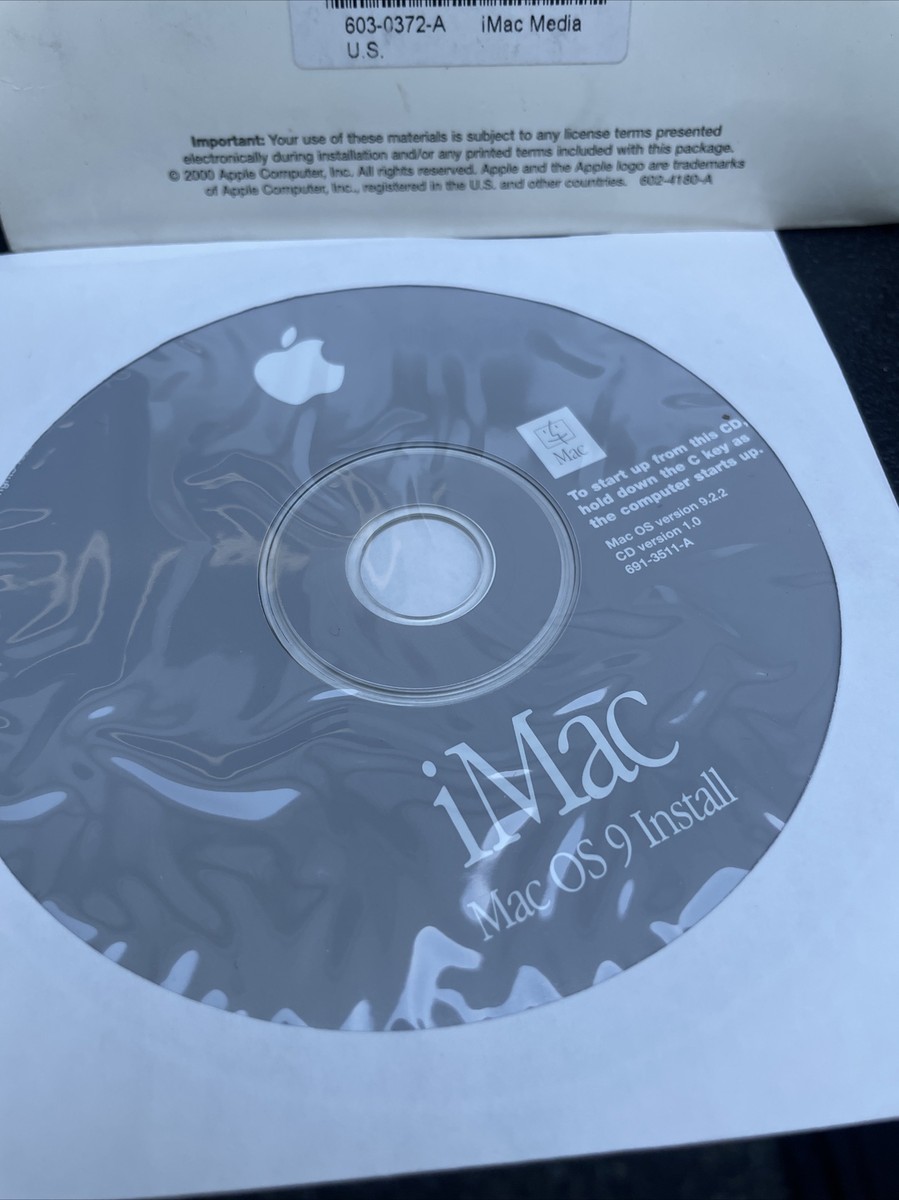 2002 Apple iMac Mac OS X Install Disc CD 10.1.2 CD Version 1.0