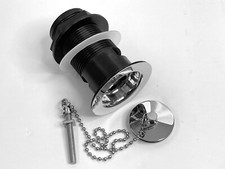 Sink Plug and Chain Ultra Waste Bathroom Basin Chrome Slotted Drain