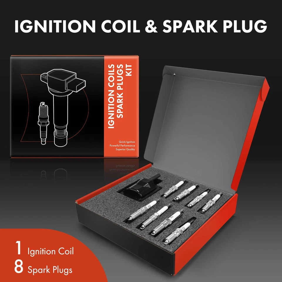 1x Bobina de encendido y 8x Kits de bujías de iridio y platino para GMC K1500 1996-1999 Foto 2 de 4