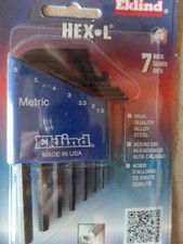 Eklind 10507 Metric MM 7 piece Short Arm Hex L Key Allen Wrench Case MADE IN USA