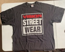 Vintage 1986 / 1987 VISION STREET WEAR Large Black T Shirt 27.5" x 22"