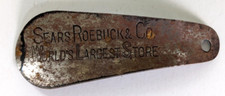 Vintage Sears Roebuck  Co Metal Shoehorn World  s Largest Store Rusty Patina