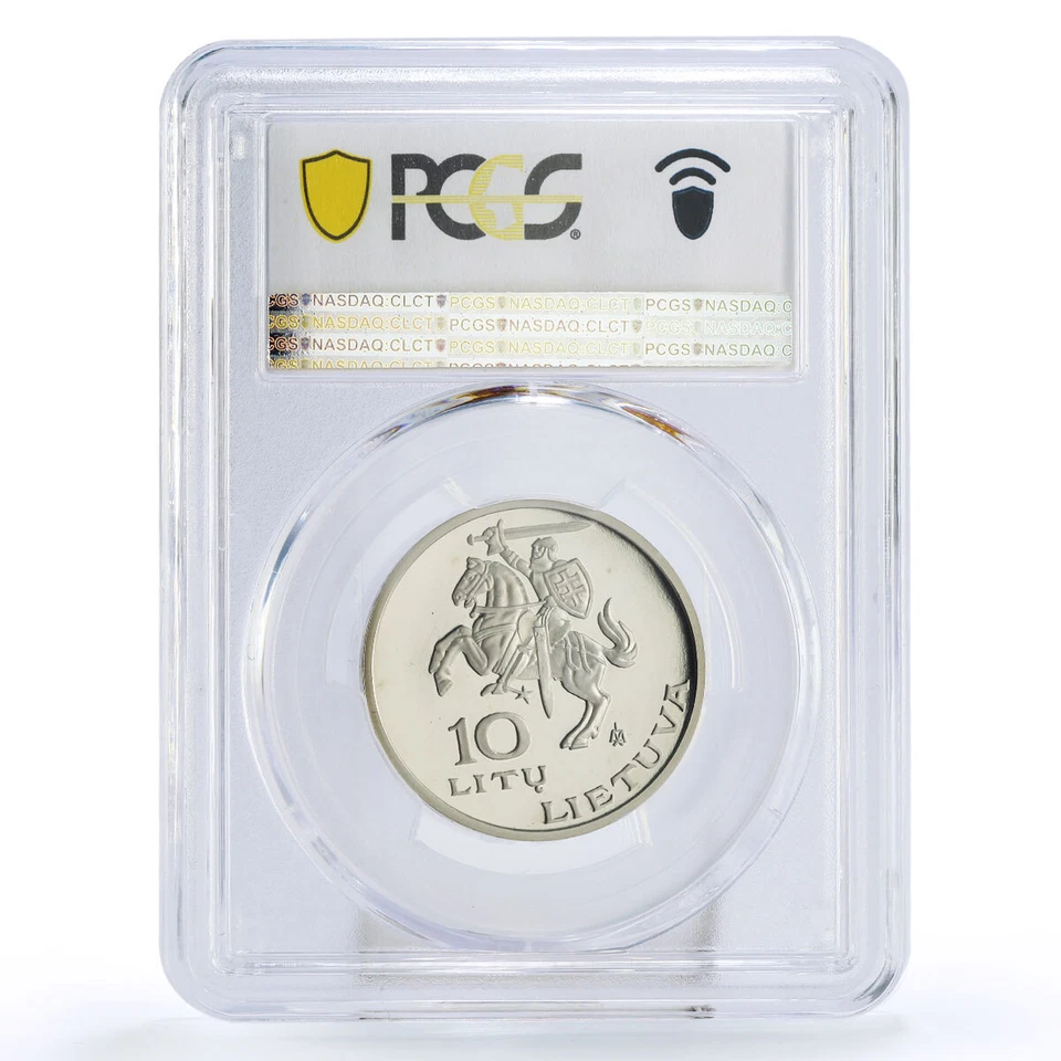 Lithuania 10 litu World Sport Games Torch Runner PR68 PCGS silver coin 1995 - Image 2 of 2