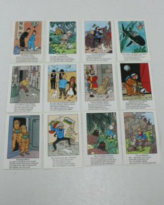 Tim and Struppi/ Tintin old collectible pictures 12 different/ Carlsen Verlag/ 1970s