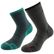 Image of 1000 Mile Walking Sock 2 Pack Mens Outdoor Trekking Hiking Emerald/Charcoal