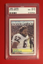 1983 Topps STAN BROCK #110 PSA 8 Graded Football Card NEW ORLEANS SAINTS Vtg