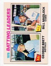 sharp corners, edges.......1977 OPC Batting Leaders Brett,Madlock #1 crease free
