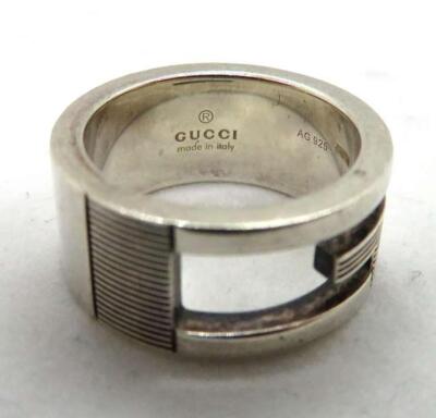 Gucci Cutout G Ring Sterling Silver size 6 From Japan | eBay