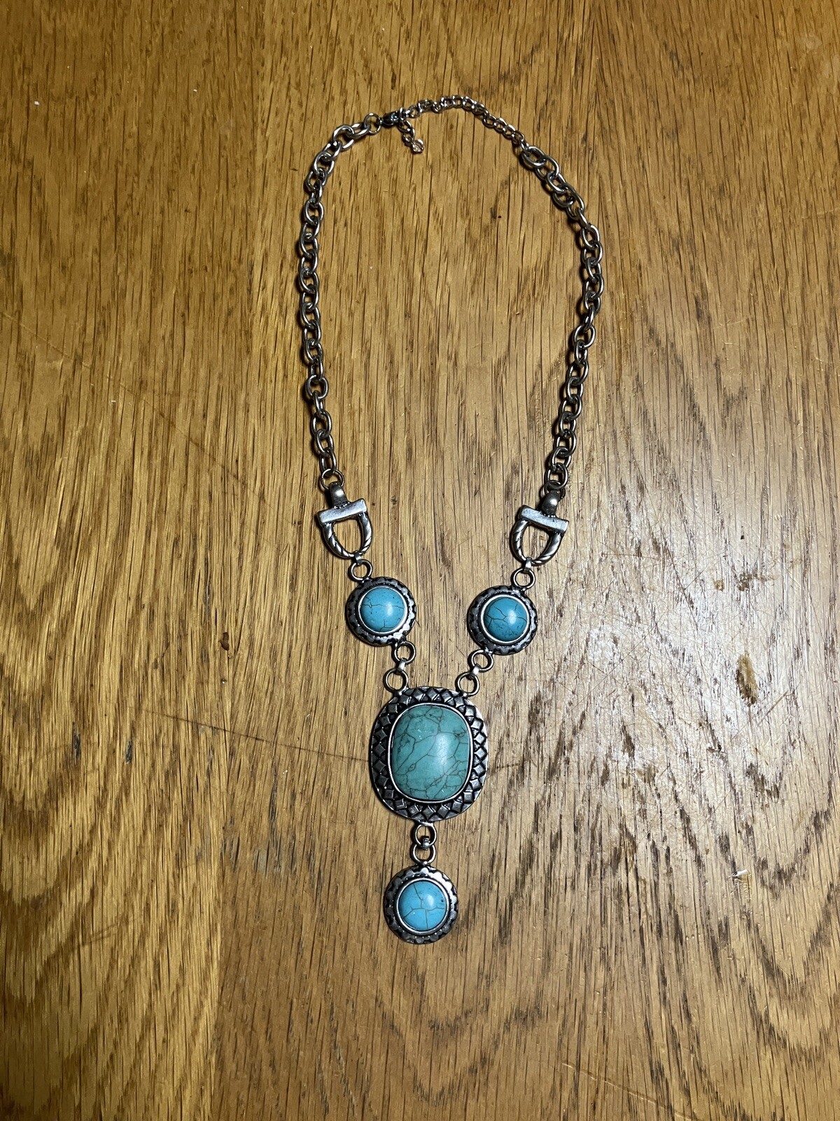Jules Silver And Turquoise Statement Necklace - image 1