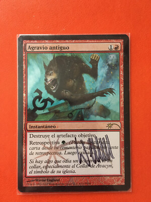 MTG - 1x Ancient Grudge - Friday Night Magic - FOIL - signed by Wayne England