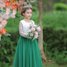 Wedding Kids Girls Princess Dress Tulle Evening Party Gown Pageant Prom Dresses