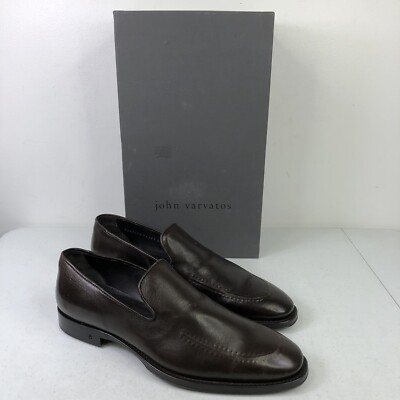 John Varvatos Madison Apron Chocolate Loafer Shoes Size 8 $598