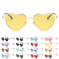 Polarized Heart Shaped Sunglasses Women Trendy Retro Metal Frame Glasses Gifts