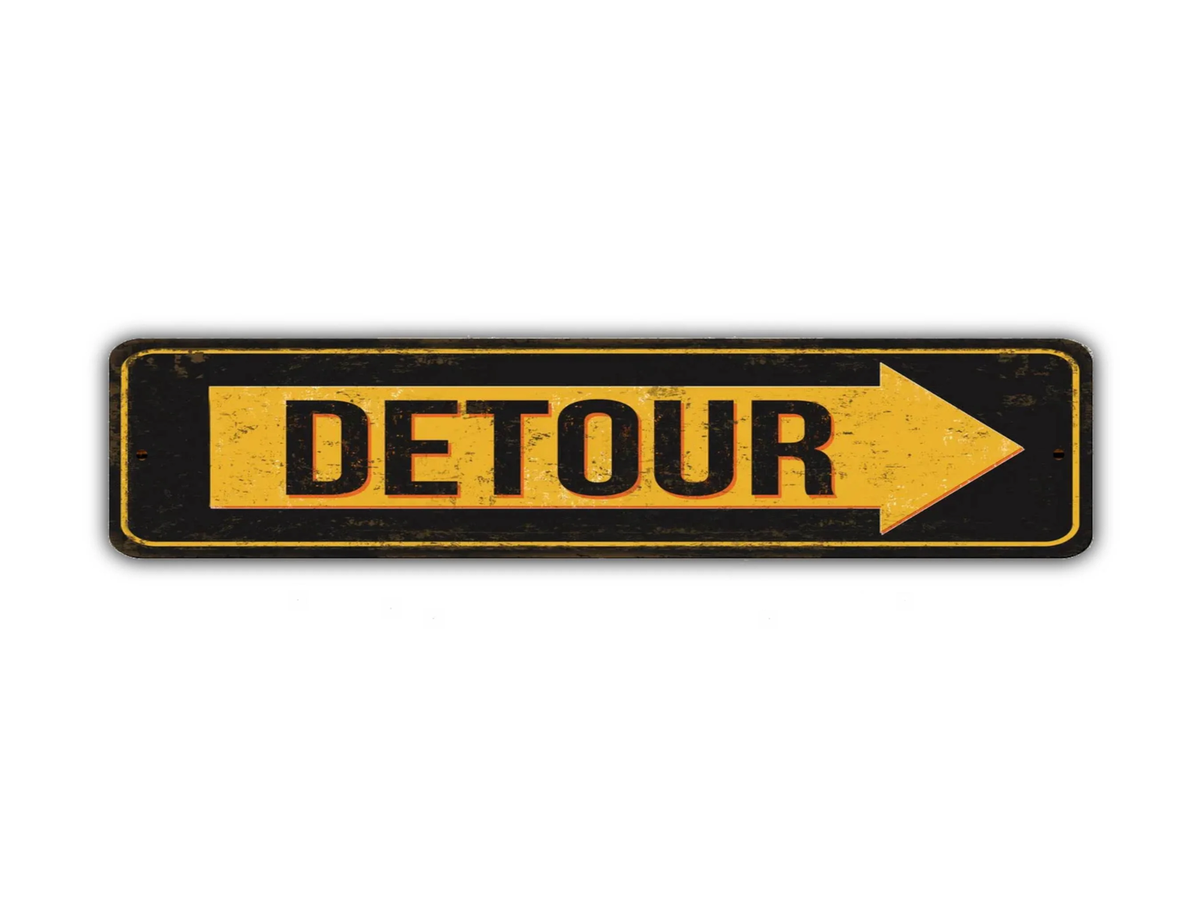 USAストリート看板　DETOUR「美品」 Detour Street Sign Vintage Style | eBay