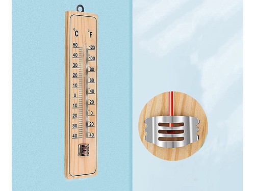 Termometro in legno per ambiente da Casa Muro misurazione temperatura in C° e F° - Foto 3 di 10