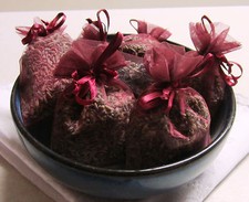 Set of 10 Lavender Sachets made with Burgundy Organza Bags