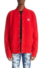 AUTH Givenchy Men's Embroidered Logo Wool Varsity Jacket Size S