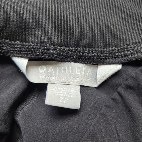 Athleta Brooklyn Ankle Pants Womens 2 Petite Black Stretch Performance Casual - Picture 11 of 13