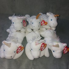 Lot of 6 Ty Beanie Baby Mystic The Unicorn Plush 3 Different Versions