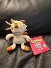 POKEMON VINTAGE 1999 MEOWTH #52 6”STUFFED PLUSH TOY HASBRO