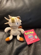 POKEMON VINTAGE 1999 MEOWTH 52 6  STUFFED PLUSH TOY HASBRO