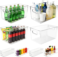 8Er Set KüHlschrank Organizer, Transparent Kunststoff Aufbewahrungsboxen Mit Gri