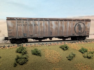 #ad N Scale Micro Trains 50ft Airslide Hopper Great Northern GN Weathered 09844210 $31.98