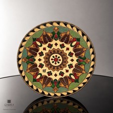 Vintage Emaille Messing Wandteller Mandala Orientalisch Bunt Cloisonne Deko