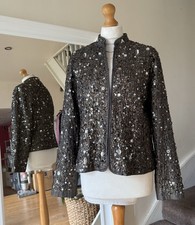 Vintage Chico&rsquo;s Y2K Fully Embellished Beaded Jacket Size Aprox 10/12 Vgc