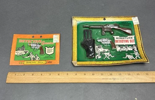 Lot of 2 VINTAGE 1960/70s MARX Miniature Detective Series IN PACKAGES NOS-C@@L!