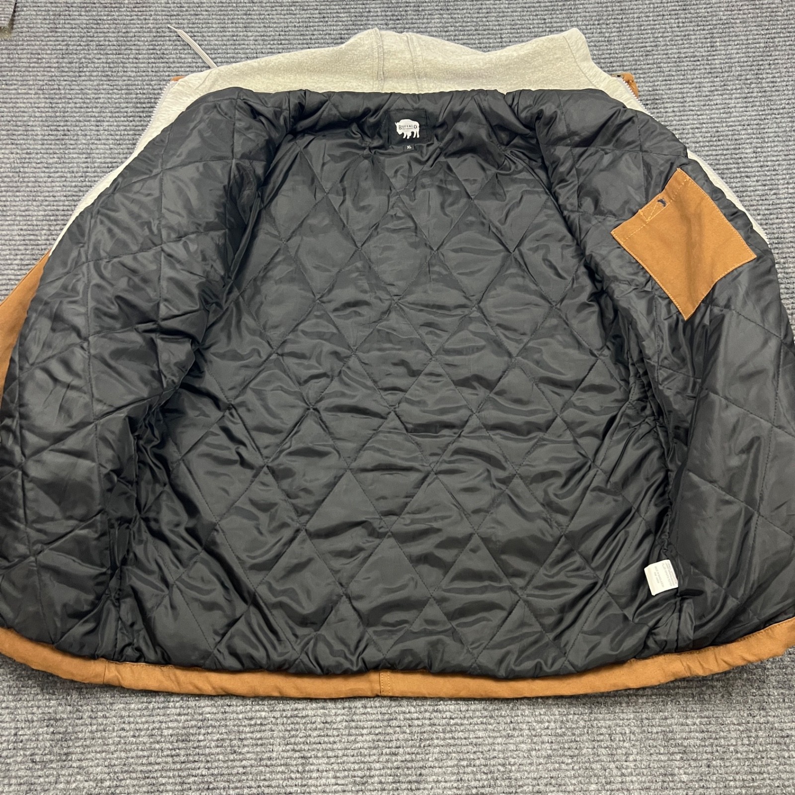 Buffalo Outdoors Jacket Men’s XL Brown Canvas Hooded Quilted Lined Work Coat