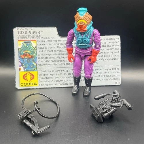 GI Joe 1988 Toxo-Viper ARAH Vintage ARAH Action Figure With File Card