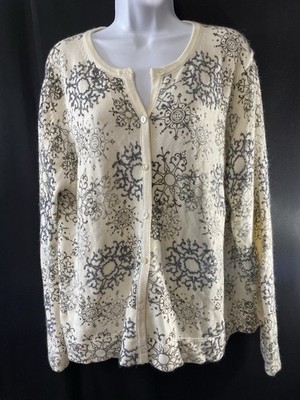 Eddie Bauer Collectibles Womens Sweater Size XL Super Soft Fall Winter Cozy Art
