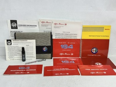 1991 Alfa Romeo 164 Original Owners Manual Package 15 Piece Set