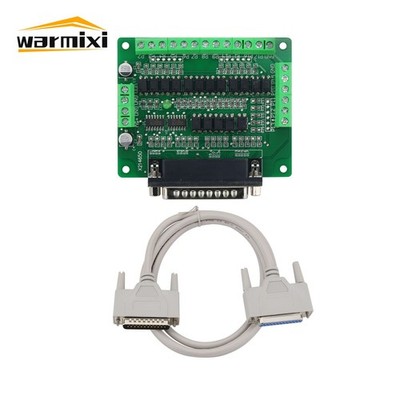 CNC 6 Axis DB25 Breakout Board Interface Adapter MACH3 KCAM4 EMC2+DB25 Cable CNC