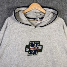 Vintage Nike Hoodie Mens 2XL Gray Center Swoosh Skate Faded 90s Y2K Surf Heather