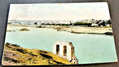 Assouan General View, Cairo, Egypt - Postmarked 1908 Postcard. RARE.