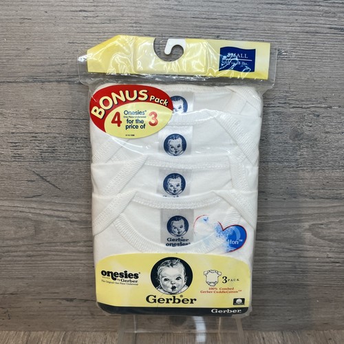 Vintage 80er Jahre Gerber Baby Unisex (Junge oder Mädchen) Shirt Kurzarm (4er Pack) - Bild 1 von 5