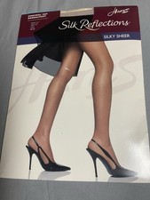Vintage Hanes Silk Reflections Control Top Pantyhose EF Clay Silky Sheer 2003