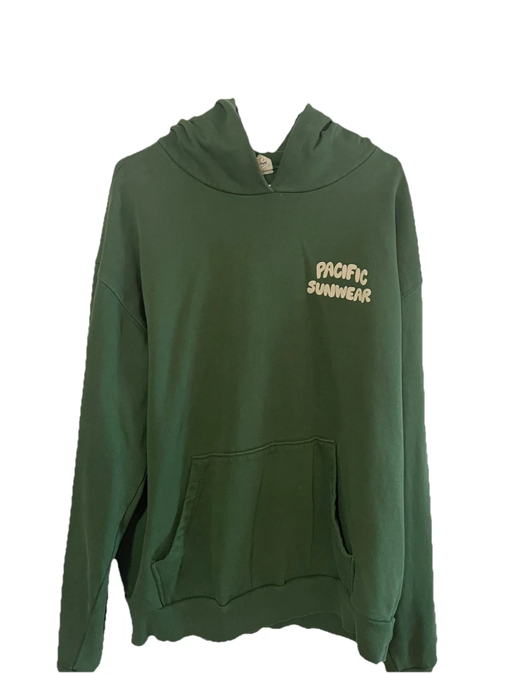 Sudadera con Capucha Pacsun con Diseño Gráfico en la Espalda Talla XL Verde Foto 2 de 2