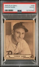 1940 PLAY BALL CHUCK KLEIN #102 HALL Of FAMER PSA 4 (RECENTLY GRADED)